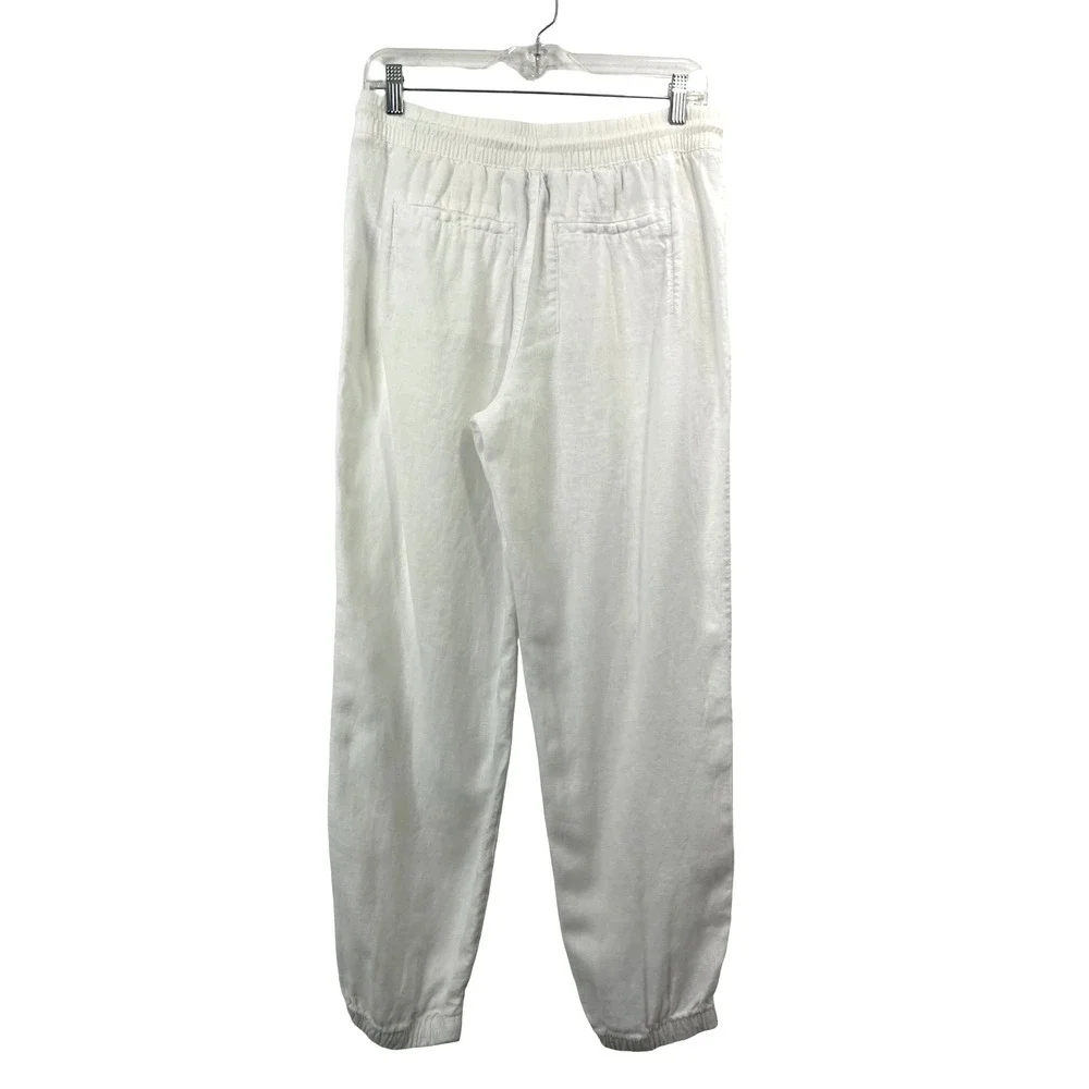 Athleta Retreat 100% linen‎ jogger pants Size 6 white